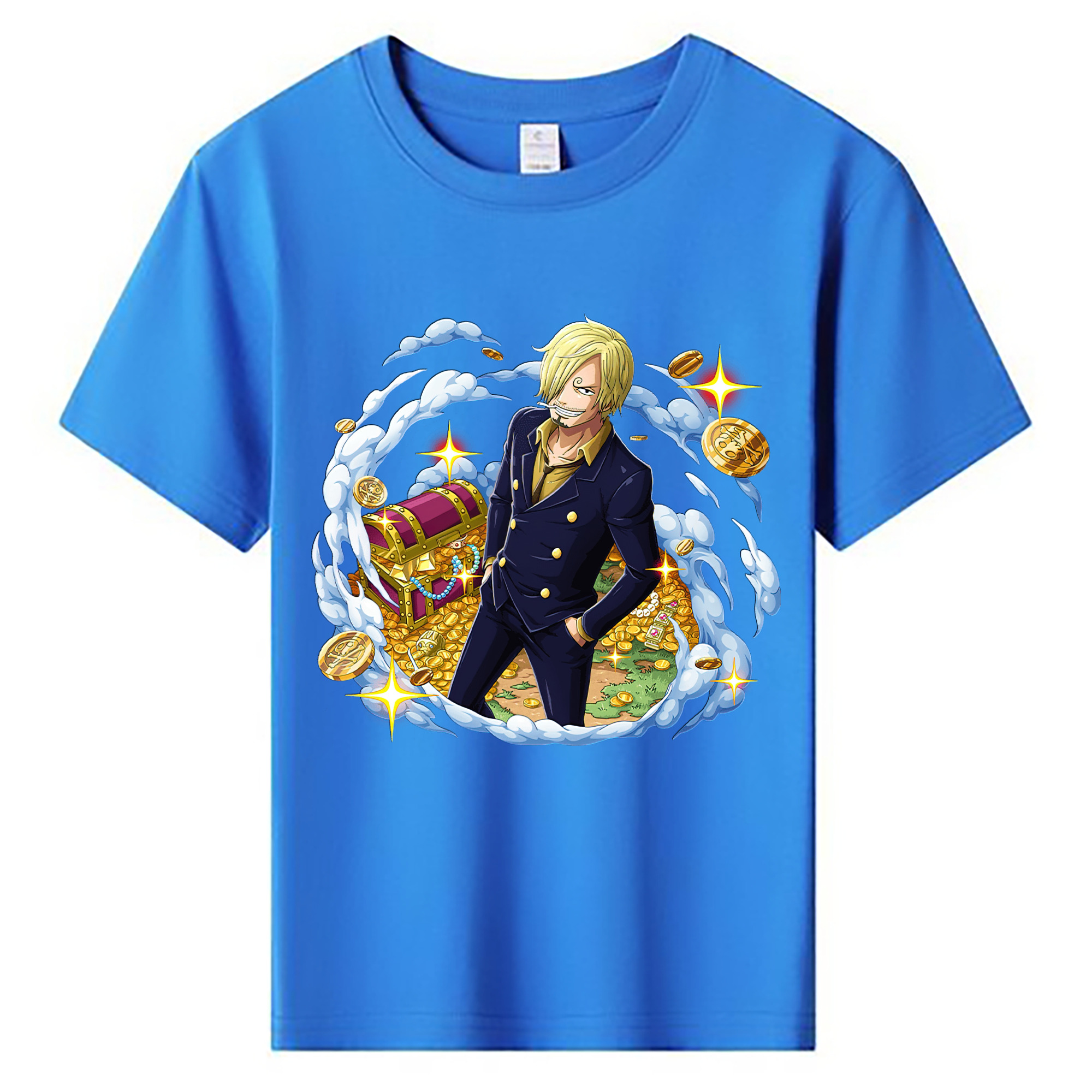 （画像用） ワンピース サンジ ONE PIECE Sanji 綿100％キッズTシャツ（フロントプリント）